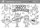 Happy Birthday  Coloring Page Super Simple sketch template