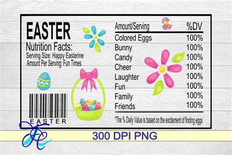 Easter Nutrition Label By Family Creations | TheHungryJPEG