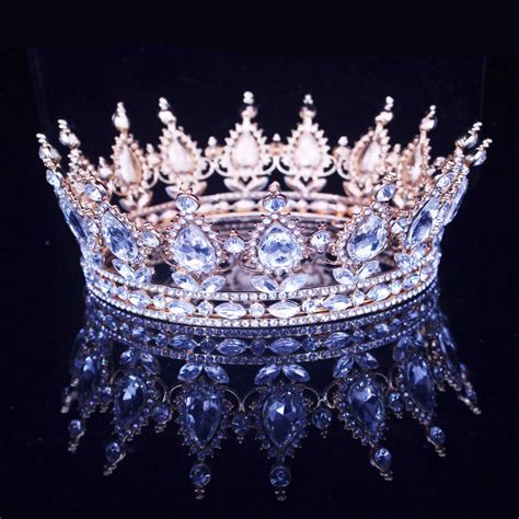 Vintage Baroque Queen King Bride Tiara Crown For Women Headdress Prom ...