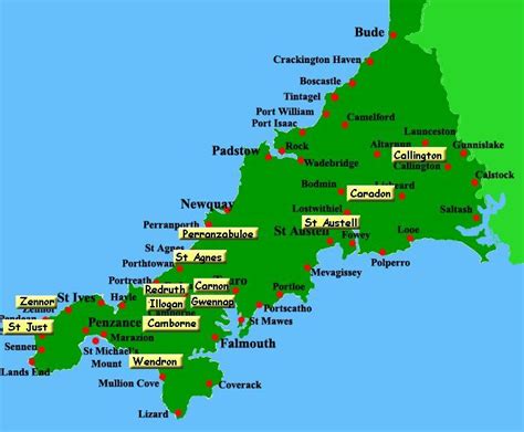 Map of Cornwall | Cornwall map, Cornwall, Tourist information