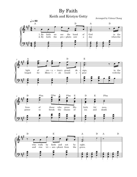 By Faith - Keith and Kristyn Getty Sheet music for Piano (Solo) | Musescore.com