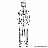 Suit Coloring Pages  Free & Printable sketch template