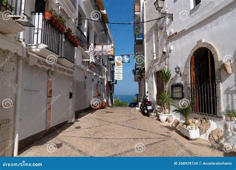 Peniscola Castle Old Town Street in the Historic Spanish Town of Peniscola, Spain Editorial ...