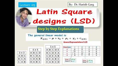 Lecture 05: Latin Square Design (LSD) - ANOVA Model - YouTube