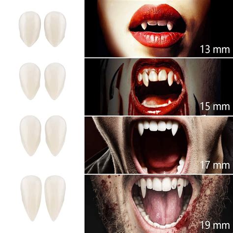 Koxuky 4 Pairs Vampire Fangs with Adhesive, Halloween Vampire Teeth ...