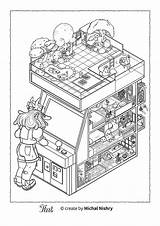 Arcade Coloring Pages sketch template