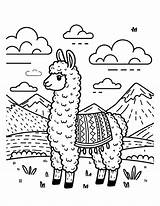 Free Llama Coloring Pages For Kids sketch template