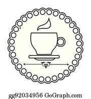 56 Silhouette Elegant Border With Coffee Cup Clip Art | Royalty Free - GoGraph