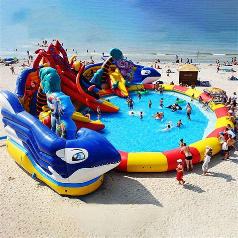 Public Playground Waterpark Large Land Kids Waterslide Inflatable Water Park for Adult - China ...