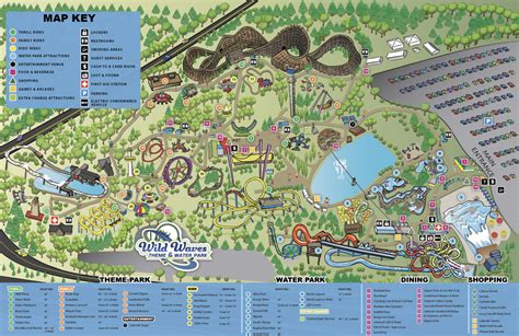 Enchanted Village & Wild Waves Water Park Map and Brochure (2023 ...