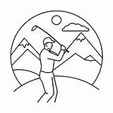 Premium Vector  Golfer coloring Pages For Book sketch template