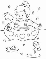 Swimming Coloring Sheets Printable Pages sketch template