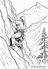 Mountain Climber Coloring Page » Free Download Artus Art sketch template