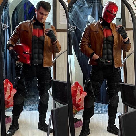 Arkham Knight Red Hood Jason Todd Halloween Cosplay Costume Custom Made Any Size ...