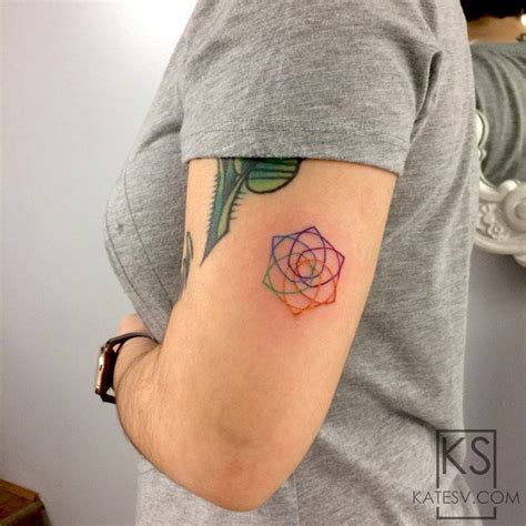 Colorful seed of life tattoo - Tattoogrid.net