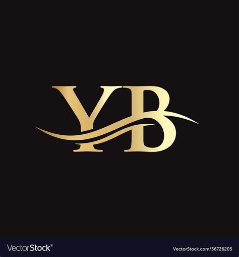 Swoosh letter yb logo design for business Vector Image