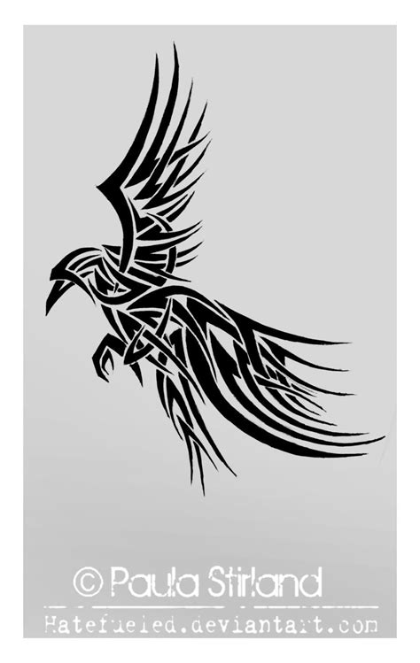 Tribal Raven by hatefueled.deviantart.com. Would like this as a tattoo but with some ...