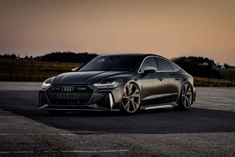 Download Black Car Car Audi Vehicle Audi RS7 4k Ultra HD Wallpaper