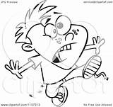Cartoon Clipart Of A Black And White Boy With Ants In His Clothes  sketch template