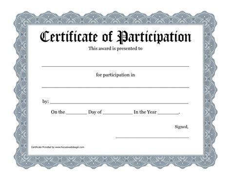 Printable Blank Award Certificates