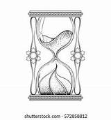 Sand Timer Line Drawing Coloring Pages sketch template