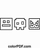 Geometry Dash Icons – Coloring Pages And Books In PDF sketch template