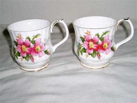 Royal Albert china mugs , set of 2 , Prairie rose , pink floral #RoyalAlbert Fine China Tea Set ...