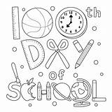Página Para Colorear de Arte Del Día 100 La Escuela Niños  sketch template