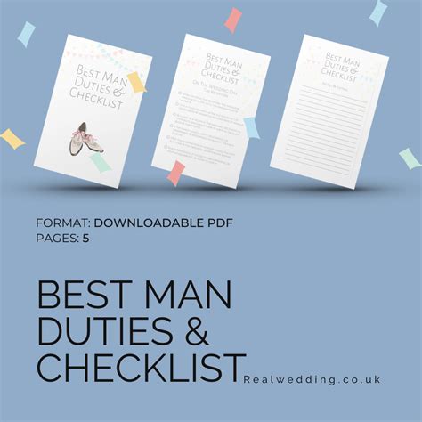 Printable Best Man Duties & Checklist - Real Wedding