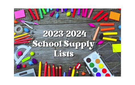 2023-2024 School Supply Lists | Tomorrow River Schools