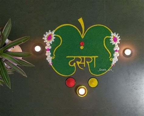 9 Special Rangoli Designs for Dussehra - Navratri 2023!! | Rangoli ...