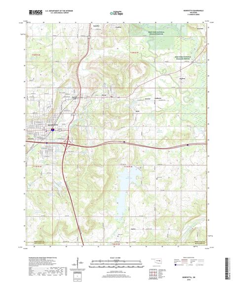 Henryetta Oklahoma US Topo Map – MyTopo Map Store