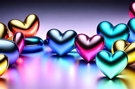 Premium AI Image | A colorful heart wallpaper with a lot of hearts on it