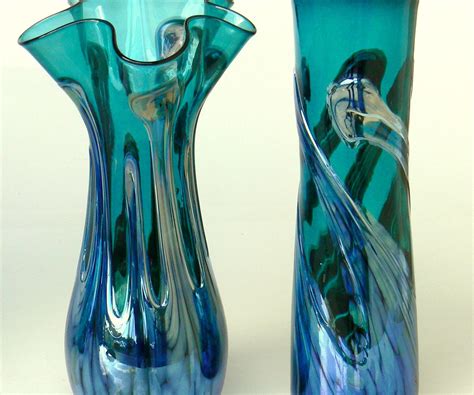 teal vases - Glass Rocks