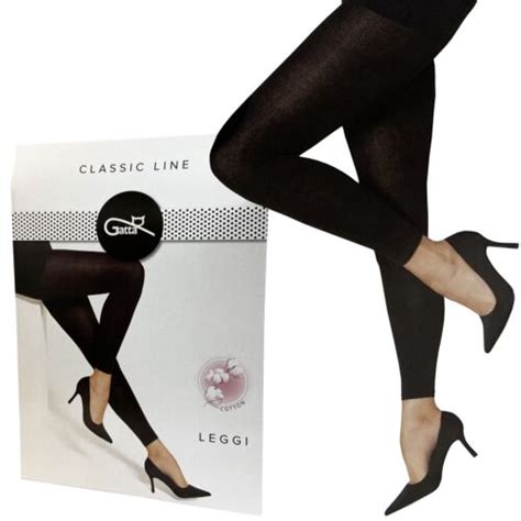 GATTA LEGGINGS 120den LEGGI Damen Leggins blickdichte Hose Baumwolle ...