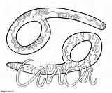 Bezpłatny Zodiak Raka Kolorowanka sketch template