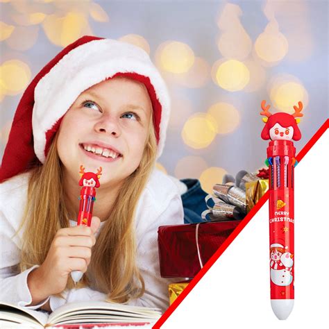 Back to School Supplies Under $1 Gnobogi Pens Ballpoint New Style Cute 10 Colors Christmas Press ...