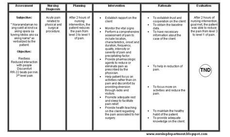 Nursing Care Plan For Acute Pain | Template Collections