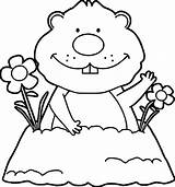 Groundhog Day Colouring Sheets sketch template