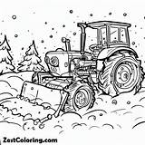 Tractor Plowing The Snow Coloring Page Printable  For Kids sketch template