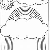 Sun Cloud Rain Rainbow Coloring Page · Creative Fabrica sketch template