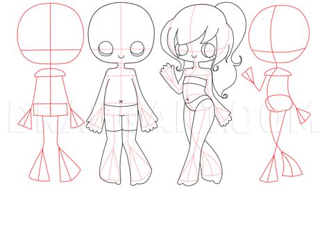 Anime Chibi Body Outline Outline Art Chibi Drawings Chibi Body | The ...