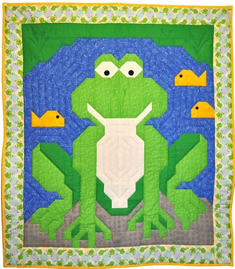 Frog Baby Quilt Pattern - 3 Sizes - PDF