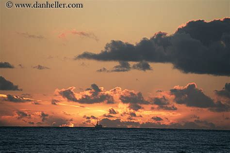 Ocean Oil Rig Sunset