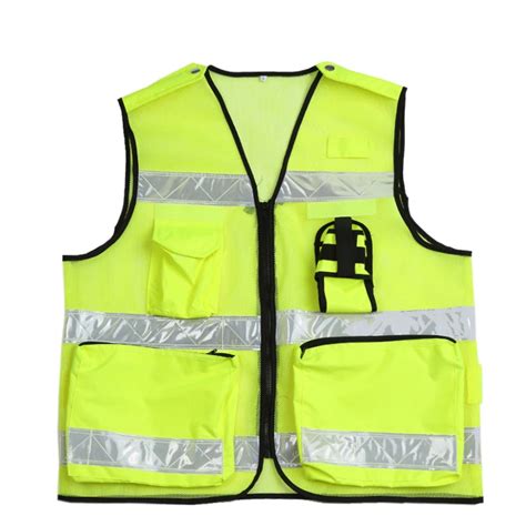 High visibility police safety vest with multi pockets traffic waistcoat with cold resistant ...