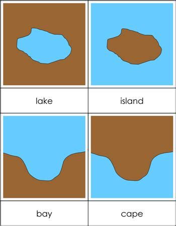 Land and Water Forms Nomenclature Cards from Montessori for Everyone