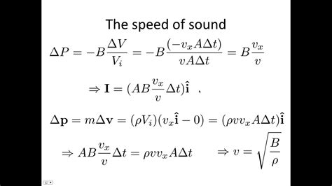 Derivation of the speed sound - YouTube