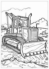 Bulldozer Coloring Pages Construction Excavator Drawing Equipment  sketch template
