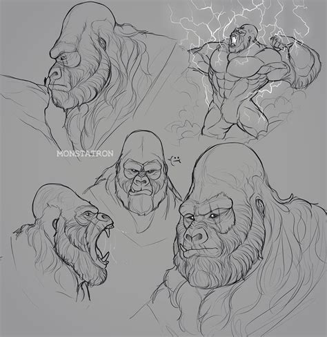 Old man kong sketches - monstatron : r/GODZILLA