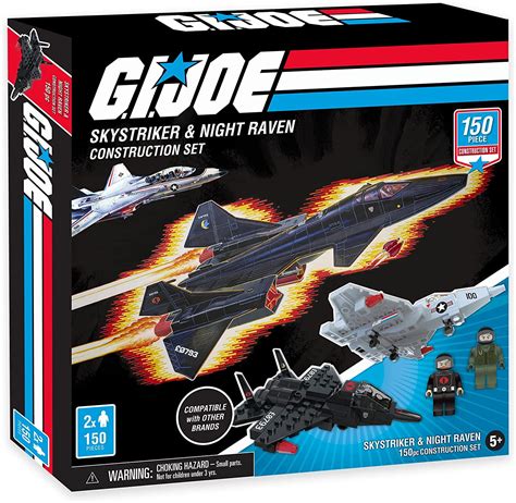 GI Joe Skystriker & Night Raven Jet Fighter Construction Set (150 Total ...